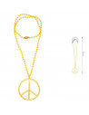 Tradineur - Collar de hippie para adulto, plástico y metal, accesorio para disfraces, carnaval, Halloween, cosplay, fiestas (Dor