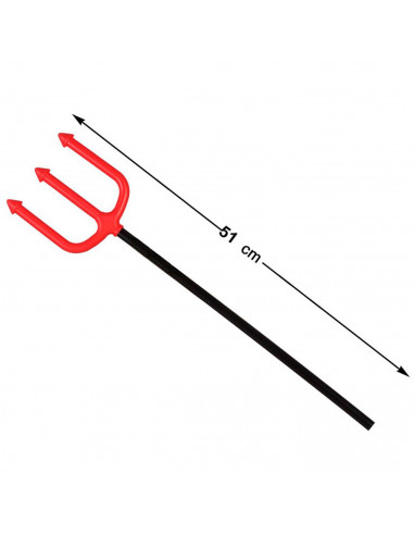 Tradineur - Tridente de demonio de plástico, complemento para disfraz de diablo, Satán, carnaval, Halloween, cosplay, niños y ad