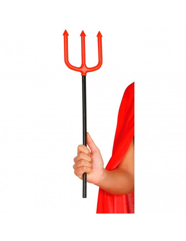 Tradineur - Tridente de demonio de plástico, complemento para disfraz de diablo, Satán, carnaval, Halloween, cosplay, niños y ad