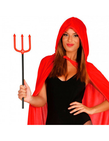 Tradineur - Tridente de demonio de plástico, complemento para disfraz de diablo, Satán, carnaval, Halloween, cosplay, niños y ad