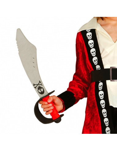 Tradineur - Espada pirata de espuma eva, sable de juguete para niños, complemento de disfraz de corsario, carnaval, Halloween, c