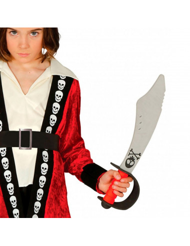Tradineur - Espada pirata de espuma eva, sable de juguete para niños, complemento de disfraz de corsario, carnaval, Halloween, c
