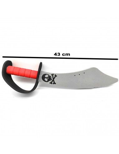 Tradineur - Espada pirata de espuma eva, sable de juguete para niños, complemento de disfraz de corsario, carnaval, Halloween, c