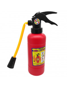 Tradineur - Extintor de juguete, pistola de agua de plástico, incluye tubo de goma, complemento para disfraz de bombero, carnava