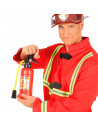 Tradineur - Extintor de juguete, pistola de agua de plástico, incluye tubo de goma, complemento para disfraz de bombero, carnava