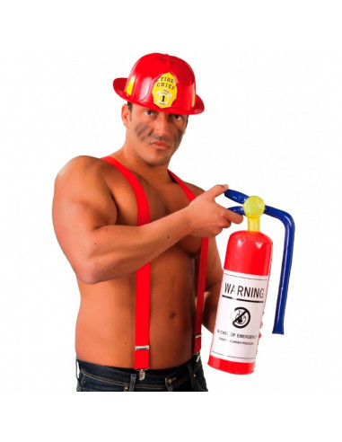 Tradineur - Extintor hinchable de plástico, accesorio inflable para disfraz de bombero, carnaval, Halloween, cosplay, fiestas, 5