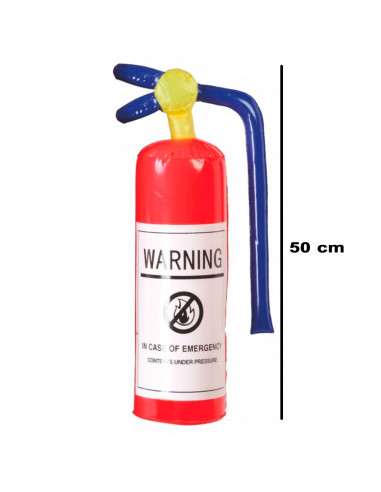 Tradineur - Extintor hinchable de plástico, accesorio inflable para disfraz de bombero, carnaval, Halloween, cosplay, fiestas, 5
