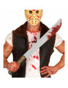 Tradineur - Machete sangriento de plástico, cuchillo con sangre, arma de juguete, accesorio para disfraz de asesino, personajes