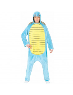 Tradineur - Disfraz de tortuga azul para adulto, fibra sintética, incluye mono con capucha, carnaval, Halloween, cosplay (Unisex