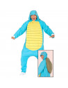 Tradineur - Disfraz de tortuga azul para adulto, fibra sintética, incluye mono con capucha, carnaval, Halloween, cosplay (Unisex