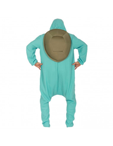 Tradineur - Disfraz de tortuga azul para adulto, fibra sintética, incluye mono con capucha, carnaval, Halloween, cosplay (Unisex