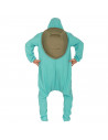 Tradineur - Disfraz de tortuga azul para adulto, fibra sintética, incluye mono con capucha, carnaval, Halloween, cosplay (Unisex