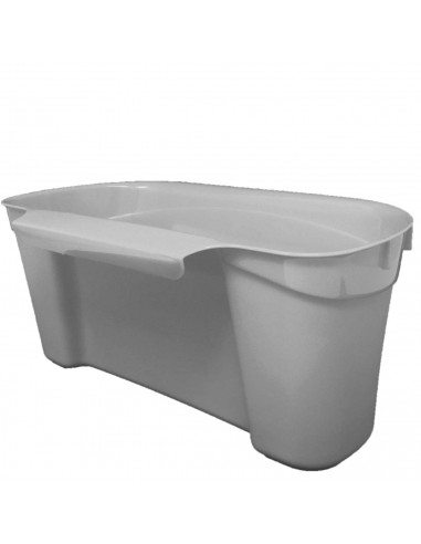 Tradineur - Cesta de plástico de color plata, recogedora para múltiples usos, de 13 x 30 x 17 cm. Recogedor para distintos usos,