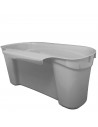 Tradineur - Cesta de plástico de color plata, recogedora para múltiples usos, de 13 x 30 x 17 cm. Recogedor para distintos usos,