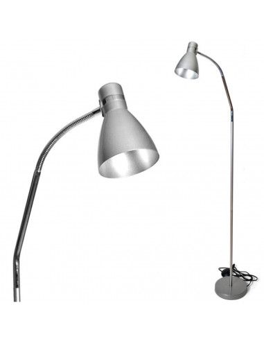 Tradineur - Lámpara de pie metálica, incluye brazo oscilante, lámpara de lectura ajustable con enchufe, casquillo E27, 40W, inte
