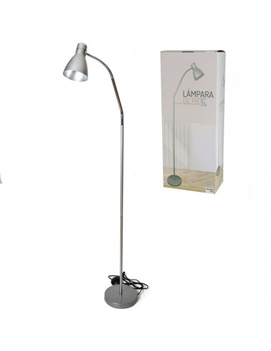 Tradineur - Lámpara de pie metálica, incluye brazo oscilante, lámpara de lectura ajustable con enchufe, casquillo E27, 40W, inte