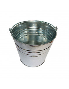 Pamex - Cubo de metal galvanizado con asa 5 litros, cubo zincado multiusos 24 x 18 x 16,5 cm, limpieza, jardinería, maceta de ja