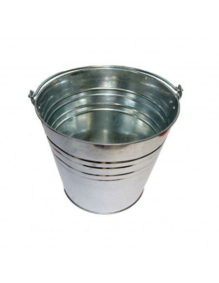 Pamex - Cubo de metal galvanizado con asa 5 litros, cubo zincado multiusos 24 x 18 x 16,5 cm, limpieza, jardinería, maceta de ja