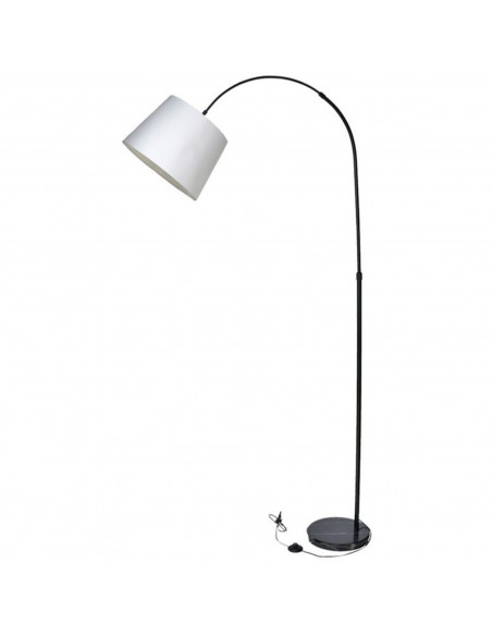 Tradineur - Lámpara de pie de metal y tulipa de tela, brazo oscilante, lámpara de lectura, interruptor de cable y enchufe, casqu Tradineur - Lámpara de pie de metal y tulipa de tela, brazo oscilante, lámpara de lectura, interruptor de cable y enchufe, casqu