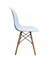 Tradineur - Silla con asiento de plástico y patas de madera, estilo nórdico, silla de interior, diseño escandinavo, ideal para c