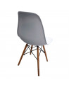 Tradineur - Silla con asiento de plástico y patas de madera, estilo nórdico, silla de interior, diseño escandinavo, ideal para c