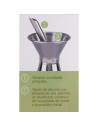 Tradineur - Aceitera "Azzayt" de acero inoxidable con vertedor antigoteo y tapón de silicona, dosificador rellenable de aceite,