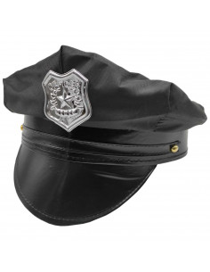Tradineur - Gorra de policía para adulto, 100% poliéster, sombrero, gorro para disfraz de agente de la ley, accesorio de carnava