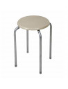 Taburete con asiento de madera y estructura metálica, 45 x 30 x 30 cm, banqueta para cocina, salón, camping, conteras de goma an
