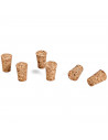 Tradineur - Pack de 6 tapones cónicos de corcho para botellas, garrafas, botes, frascos, bar, restaurante, vino, aceite, 20 x 15