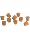 Tradineur - Pack de 10 tapones cónicos de corcho para botellas, garrafas, botes, frascos, bar, restaurante, vino, aceite, 20 x 1