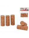 Tradineur - Pack de 5 tapones cilíndricos de corcho para botellas, garrafas, botes, frascos, bar, restaurante, vino, aceite, 19
