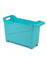 Tradineur - Carrito de plástico multiusos, de 27,8 x 45 x 16,8 cm, con ruedas y de color surtido. Cesta para diversos usos con r