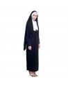 Tradineur - Disfraz de monja maldita para mujer, fibra sintética, incluye túnica, cruz y cofia, religiosa, carnaval, Halloween,