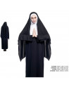 Tradineur - Disfraz de monja maldita para mujer, fibra sintética, incluye túnica, cruz y cofia, religiosa, carnaval, Halloween,