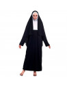 Tradineur - Disfraz de monja maldita para mujer, 100% fibra sintética, incluye túnica, cruz y cofia, religiosa, carnaval, Hallow