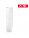Tradineur - Maceta redonda con plato - Diseño Wind (Ø 23 cm) - Fabricado en plástico - Ideal para jardín exterior, terraza o bal