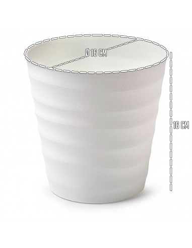 Tradineur - Maceta redonda - Diseño Desert (Ø 16 cm) - Fabricado en plástico - Ideal para jardín exterior, terraza o balcón - Co