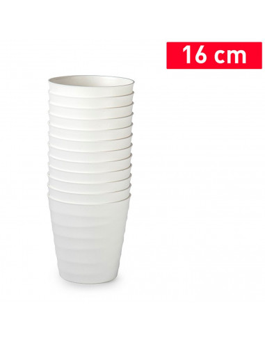 Tradineur - Maceta redonda - Diseño Desert (Ø 16 cm) - Fabricado en plástico - Ideal para jardín exterior, terraza o balcón - Co