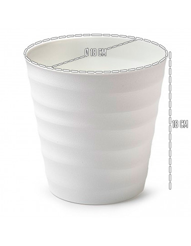 Tradineur - Maceta redonda - Diseño Desert (Ø 18 cm) - Fabricado en plástico - Ideal para jardín exterior, terraza o balcón - Co