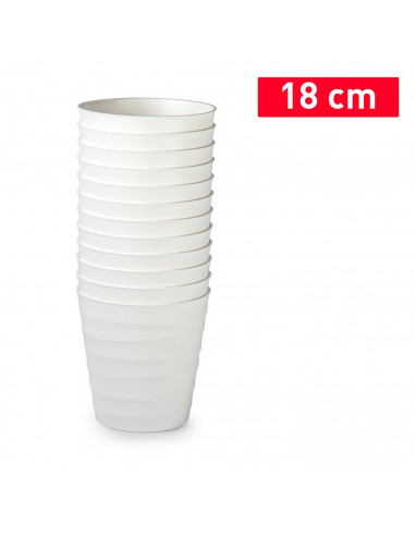 Tradineur - Maceta redonda - Diseño Desert (Ø 18 cm) - Fabricado en plástico - Ideal para jardín exterior, terraza o balcón - Co