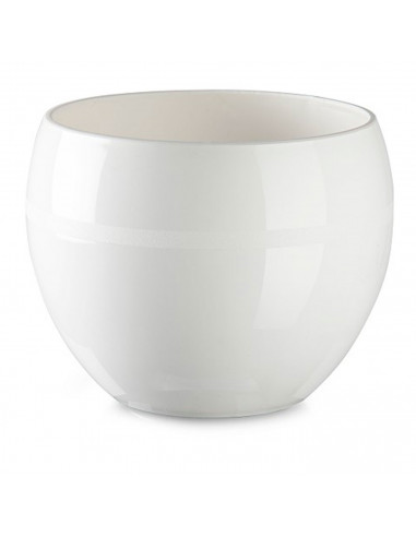 Tradineur - Maceta redonda - Diseño Coco (Ø 17 cm) - Fabricado en plástico - Ideal para jardín exterior, terraza o balcón - Colo