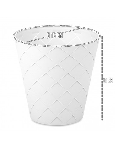 Tradineur - Maceta redonda - Diseño Palm (Ø 16 cm) - Fabricado en plástico - Ideal para jardín exterior, terraza o balcón - Colo