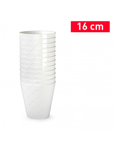 Tradineur - Maceta redonda - Diseño Palm (Ø 16 cm) - Fabricado en plástico - Ideal para jardín exterior, terraza o balcón - Colo