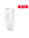 Tradineur - Maceta redonda - Diseño Palm (Ø 16 cm) - Fabricado en plástico - Ideal para jardín exterior, terraza o balcón - Colo