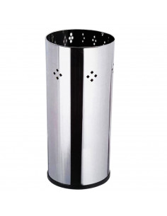 Tradineur - Paragüero cilíndrico de acero inoxidable 50 x 22 cm, soporte para paraguas redondo metálico para recibidor, hall, en
