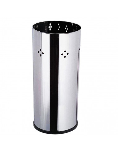 Tradineur - Paragüero cilíndrico de acero inoxidable 50 x 22 cm, soporte para paraguas redondo metálico para recibidor, hall, en