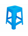 Tradineur - Taburete de plástico con asa Rattan, asiento de 28 x 28 cm, imitación de mimbre, banqueta multiusos, cocina, salón (