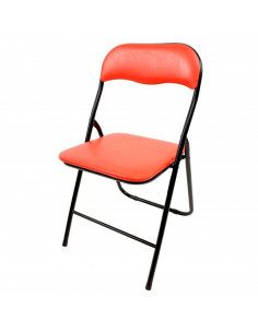 Tradineur - Silla plegable de metal con asiento y respaldo acolchado, conteras antideslizantes y reposapiés, hogar, terraza, jar
