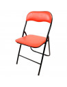 Tradineur - Silla plegable de metal con asiento y respaldo acolchado, conteras antideslizantes y reposapiés, hogar, terraza, jar