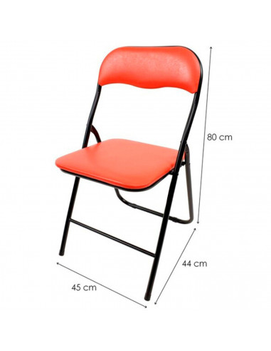 Tradineur - Silla plegable de metal con asiento y respaldo acolchado, conteras antideslizantes y reposapiés, hogar, terraza, jar